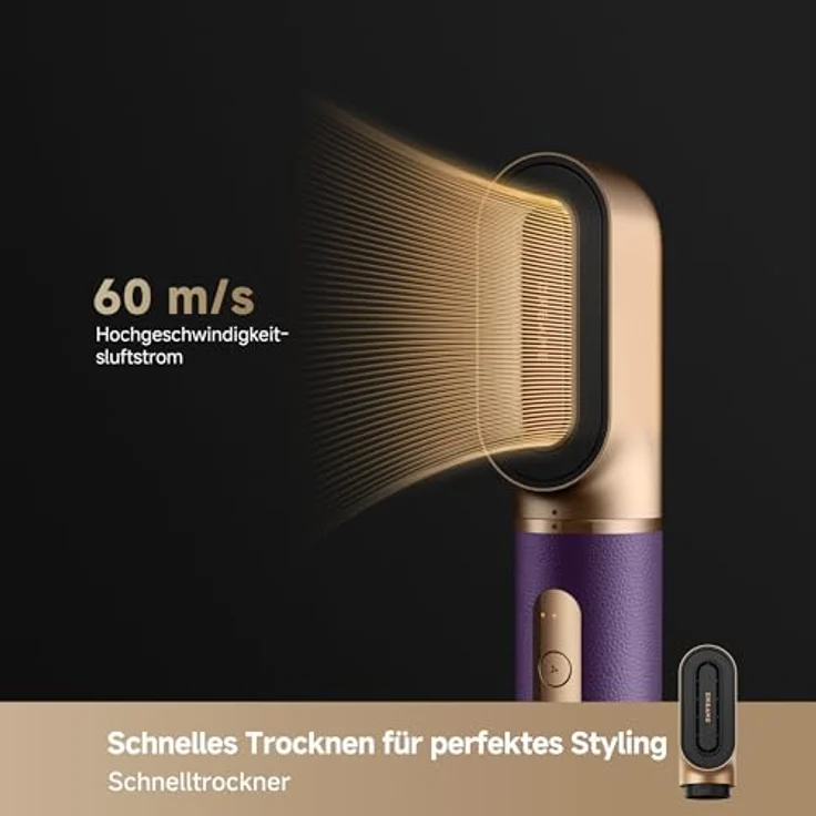 Dreame Air Style Pro, Lockenstab mit elektronischer Temperatureinstellung, 80°C, 1300 Watt, inkl. Tragetasche, schnellaufheizend – Bild 6