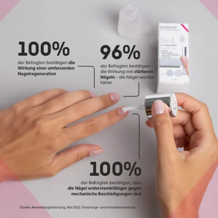 Semilac Nagelconditioner 5in1 Crystal Strong, 7 ml | Pflege für dünne und brüchige Nägel, vegan, dermatologisch getestet – Bild 5