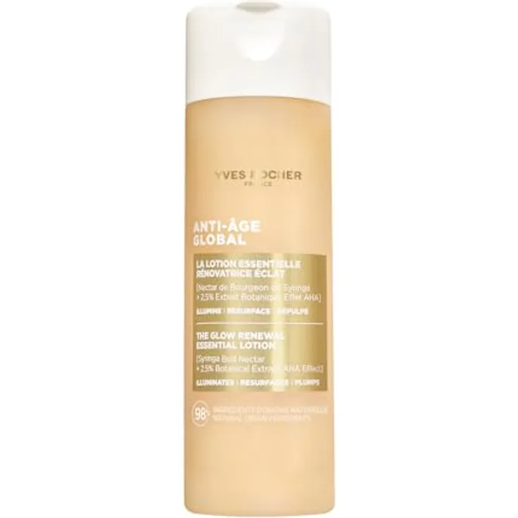 Yves Rocher Erneuernde Essentielle Lotion mit AHA-Pflanzenextrakt & Fliederknospen-Nektar – Anti-Aging, für alle Hauttypen, 122 ml