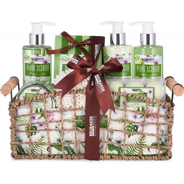13 tlg. Aloe Vera Beautyset Geschenkset in dekorativem Korb