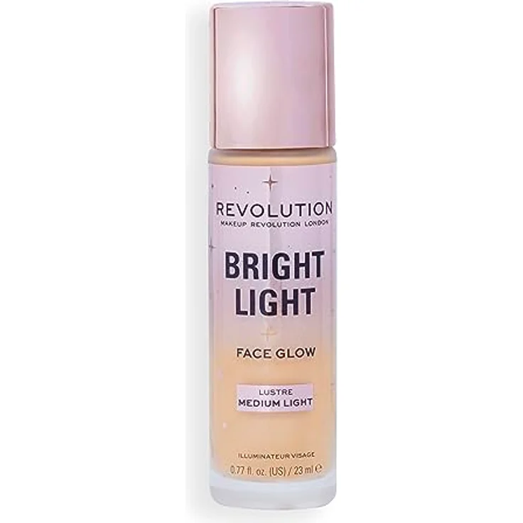 Makeup Revolution Bright Light Face Glow, aufhellendes Tönungsfluid für einen ebenmäßigen Teint, Farbton Lustre Medium Light, 23 ml – Bild 3