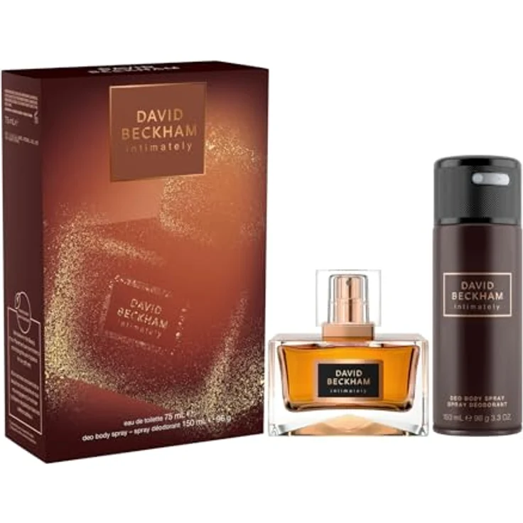 David Beckham Intimately Geschenkset für Ihn, inkl. Eau de Toilette 75 ml und Deodorant Body Spray 150 ml, moderner holzig-würziger Duft – Bild 1