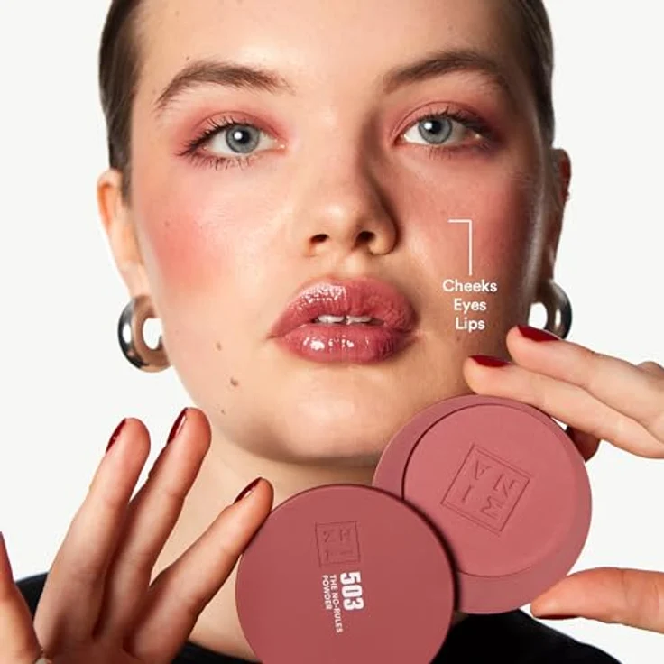 3INA The No-Rules Powder, multifunktionales Make-up für Augen, Lippen und Gesicht, Farbton 503 - Nude Pink, matte, 8 g – Bild 2