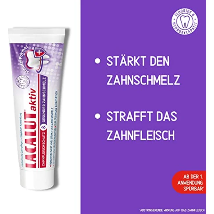 Lacalut aktiv Zahnfleischschutz & gesunder Zahnschmelz, zum Schutz vor Parodontitis und Zahnfleisch­entzündungen, sorgt für gesunde, starke und natürlich weiße Zähn – Bild 4
