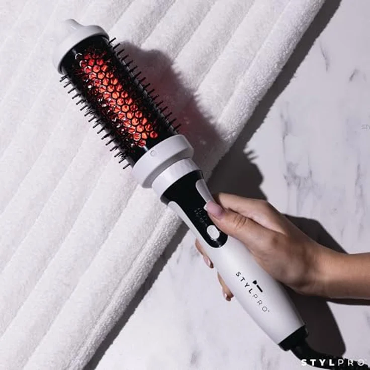STYLPRO Red & Infrared Thermal Brush, Warmluftbürste mit Infrarot-Technologie und schlankem Design, rot – Bild 7