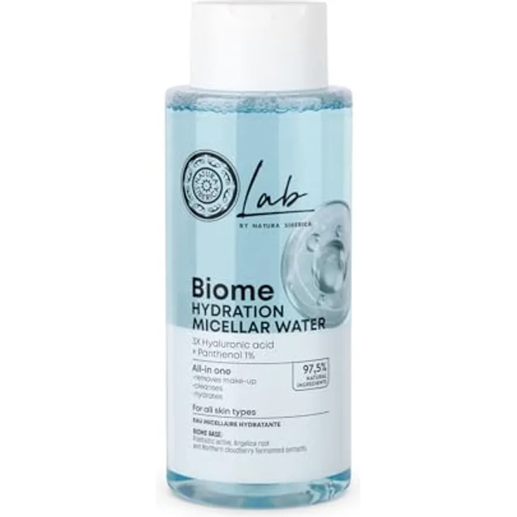 Natura Siberica LAB BIOME Hydration Mizellenwasser, feuchtigkeitsspendender Gesichtsreiniger mit Engelwurz, Winterlinde & Thymian, 400 ml, für alle Hauttypen