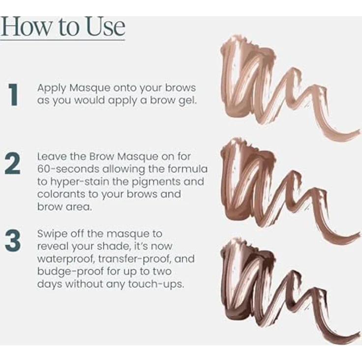 WONDERSKIN Wonder Blading Brow Stain & Go Masque, Langanhaltendes Augenbrauen-Gel, Wasserfest, Farbton Dark Brunette, 3,29 ml – Bild 7