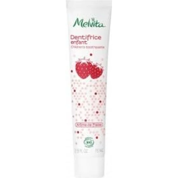 Melvita, Zahnpasta für Kinder mit Erdbeeraroma, natürliche und sanfte Formel, angenehmer Geschmack, 75 ml, Les Essentiels Hygiene-Reihe – Bild 3