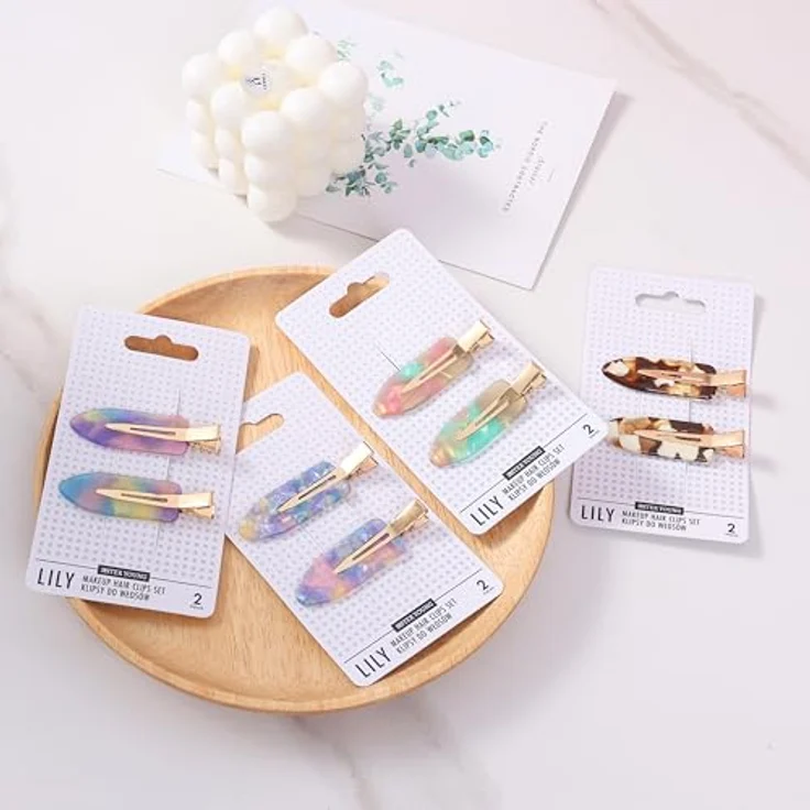 Sister Young LILY Make-up Haarclips Set, 2 Stück, faltfreie, rutschfeste Haarspangen in Milk Coffee für Make-up und Styling – Bild 3