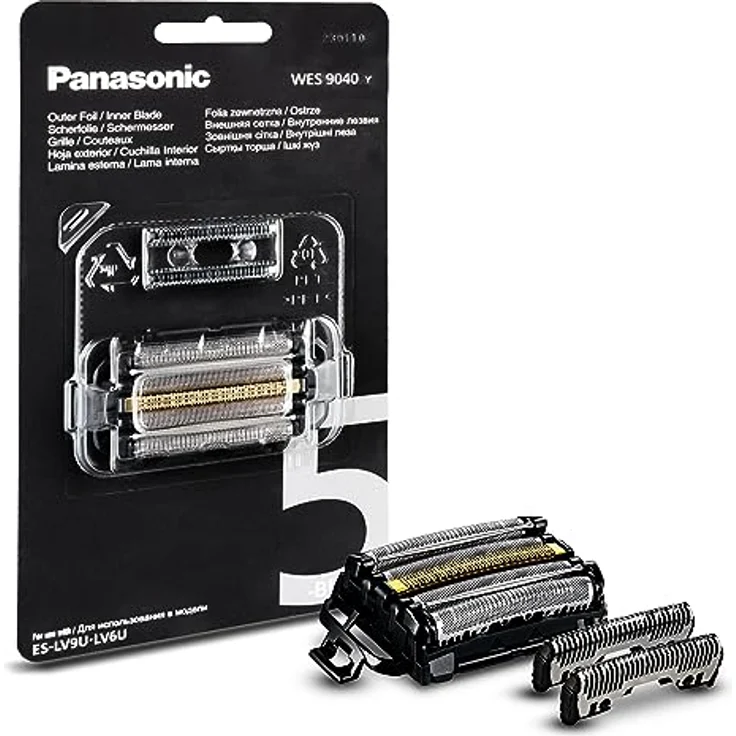 Panasonic WES 9040 Y1361 Combo Pack, Ersatz-Set mit Scherfolie und Klinge aus rostfreiem Edelstahl für ES-LV9U und ES-LV6U – Bild 1