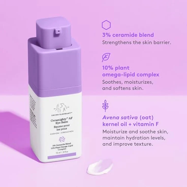 Drunk Elephant Ceramighty™ AF Eye Balm, Augencreme mit Ceramiden und Avena Sativa, 15 ml – Bild 5