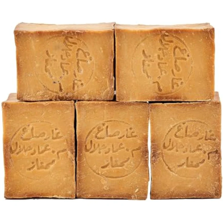Carenesse Aleppo Seifen Paket Quality+, 5 Stück, 80% Olivenöl, 20% Lorbeeröl, vegan, handgemacht, original Naturseife, ca. 900-950 g – Bild 1