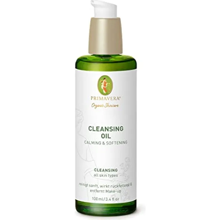PRIMAVERA Cleansing Oil Calming & Softening 100 ml – Naturkosmetik – Reinigungsöl, Gesichtsreinigung für jede Haut – reinigt sanft, wirkt rückfettend und entfernt Make-up - vegan