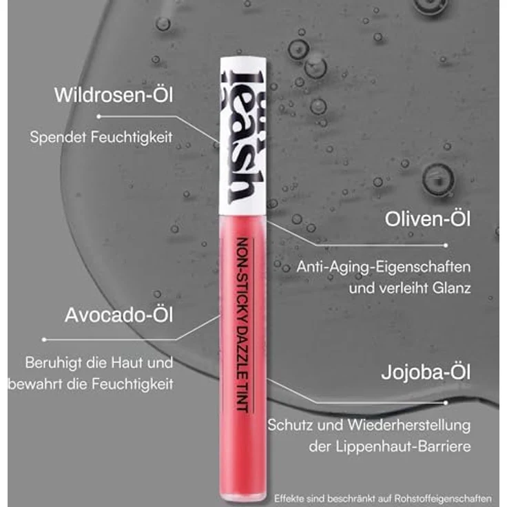 Unleashia Non-Sticky Dazzle Tint, langlebiger Lipgloss mit intensiver Farbe, 7.6 g, Farbton NO.5 Nice Step – Bild 4