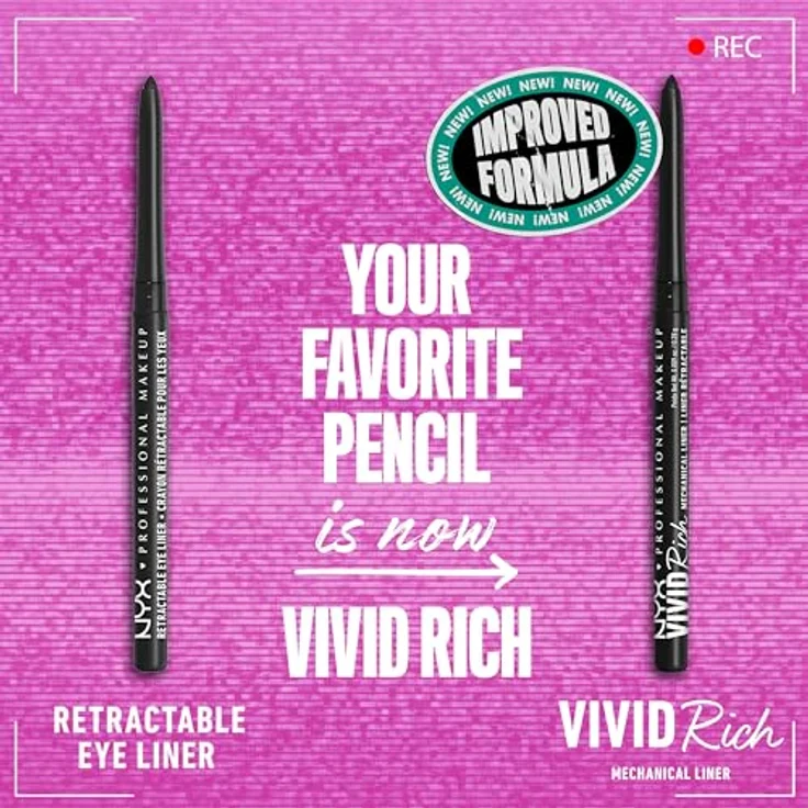 NYX Professional Makeup Vivid Rich Eyeliner, Liquid Eyeliner in Always Onyx, 0.28 g – Bild 2