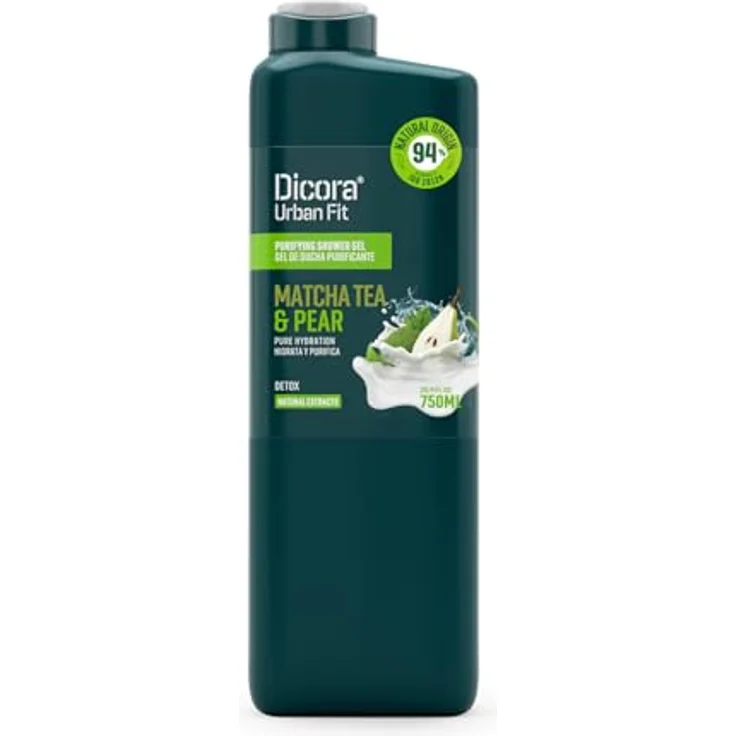 Dicora UrbanFit Duschgel tea&pear, 750ml, mit 94% natürlichen Inhaltsstoffen – Bild 1