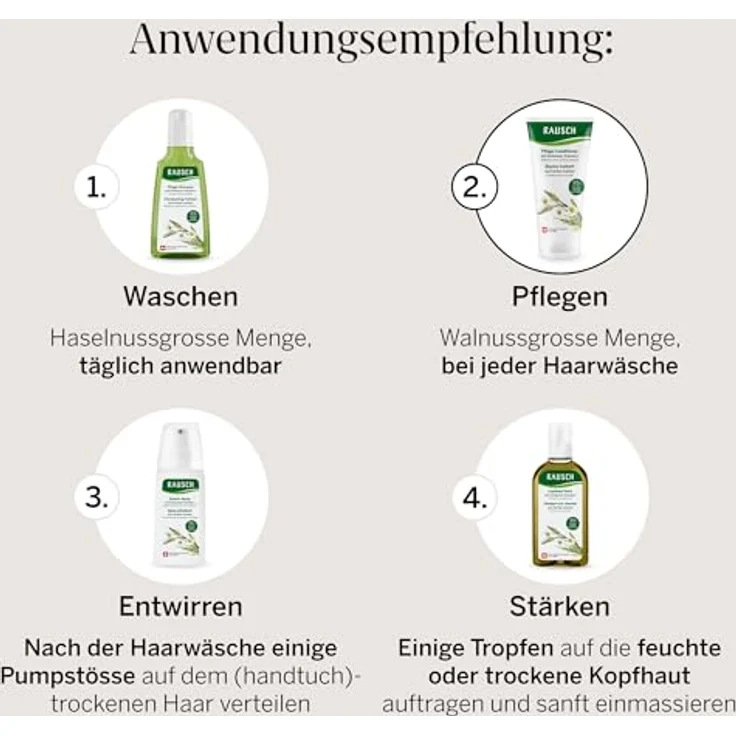 RAUSCH Pflege-Conditioner mit Schweizer Kräutern 150 ml – milde Pflege für die ganze Familie, vegan und ohne Silikon, hergestellt in der Schweiz – Bild 7
