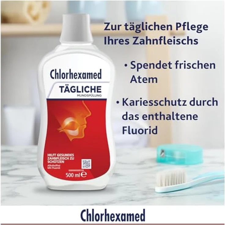 HALEON CHLORHEXAMED tägliche Mundspülung 0,06% – 500 ml, alkoholfreie Formulierung für langfristige Mundhygiene und Kariesschutz – Bild 3
