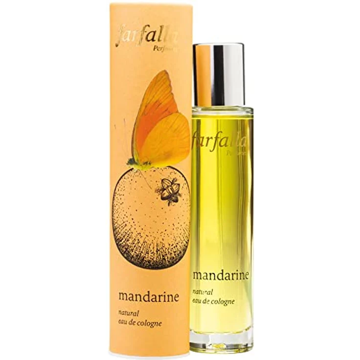 Farfalla Natural Eau de Cologne, Mandarine, 50ml - Spritzig-fruchtiger Duft mit ätherischen Ölen