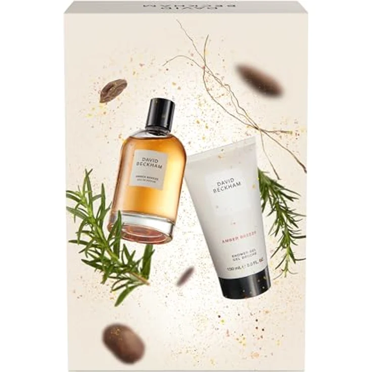 David Beckham Geschenkbox Amber Breeze, Eau de Parfum 100 ml und Duschgel 150 ml, aromatischer bernsteinfarbener Duft für Ihn – Bild 3
