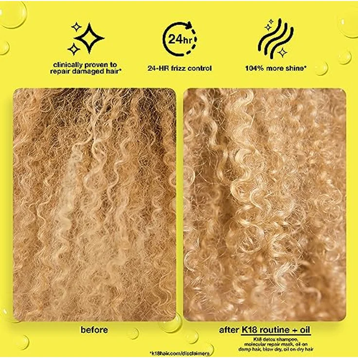 K18 Molecular Repair Hair Oil, pflegendes Trockenöl für beschädigtes und brüchiges Haar, 10 ml, verhindert Frizz und beugt Haarspliss vor – Bild 3