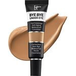 IT Cosmetics Anti-Aging Concealer, hohe Deckkraft, wasserfest, mit Peptiden, Kollagen und Hyaluronsäure, Bye Bye Under Eye, Deep Tan 40.0, 12 ml