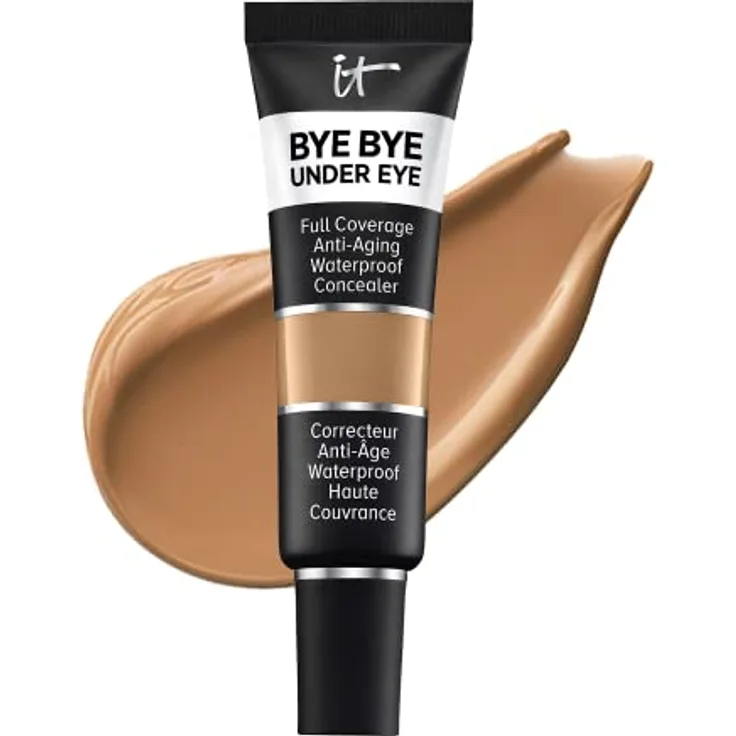 IT Cosmetics Anti-Aging Concealer, hohe Deckkraft, wasserfest, mit Peptiden, Kollagen und Hyaluronsäure, Bye Bye Under Eye, Deep Tan 40.0, 12 ml