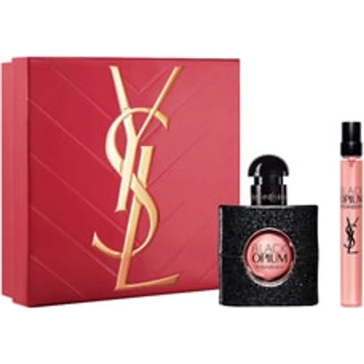 Yves Saint Laurent Black Opium Duftset, 30 ml Eau de Parfum + 10 ml Reisegröße, ambriert-blumige Komposition mit Birne, Jasmin und schwarzem Kaffee