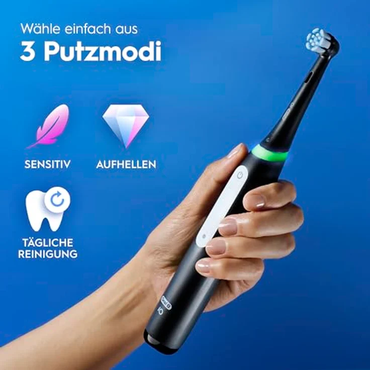 Braun Oral-B iO Series 3 Plus Edition, Elektrische Zahnbürste mit 3 Aufsteckbürsten, 3 Putzmodi, Schwarz – Bild 12