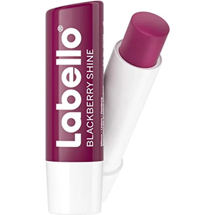 Labello Blackberry Shine Lippenbalsam 4,8 g, feuchtigkeitsspendender Lippenbalsam mit Brombeeraroma und natürlichen Inhaltsstoffen, schimmernde Farbpigmente – Bild 2