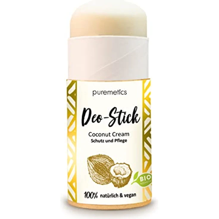 puremetics Deo-Stick Coconut-Cream, 50 ml, veganer Körperpflege-Deodorant mit exotischem Kokosduft, ohne Aluminium – Bild 1