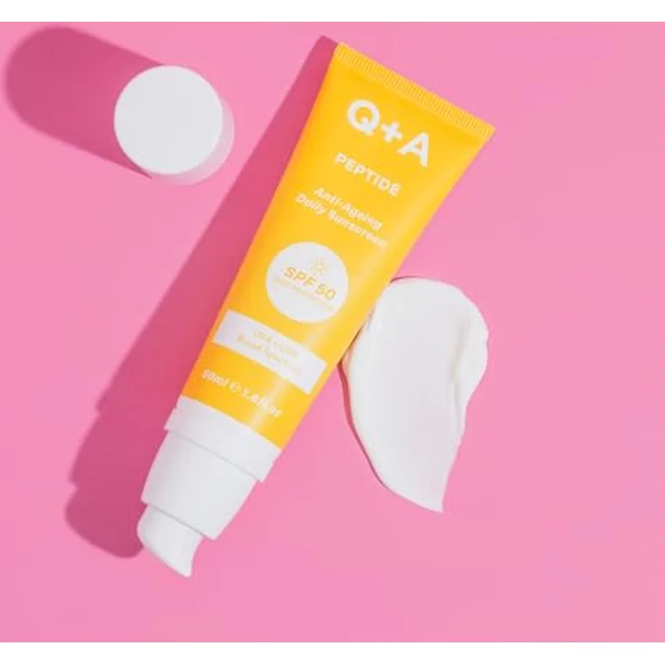 Q+A Peptide schützende Gesichtscreme SPF 50, 50 ml, UVA/UVB Schutz gegen Hautalterung, für alle Hauttypen – Bild 8