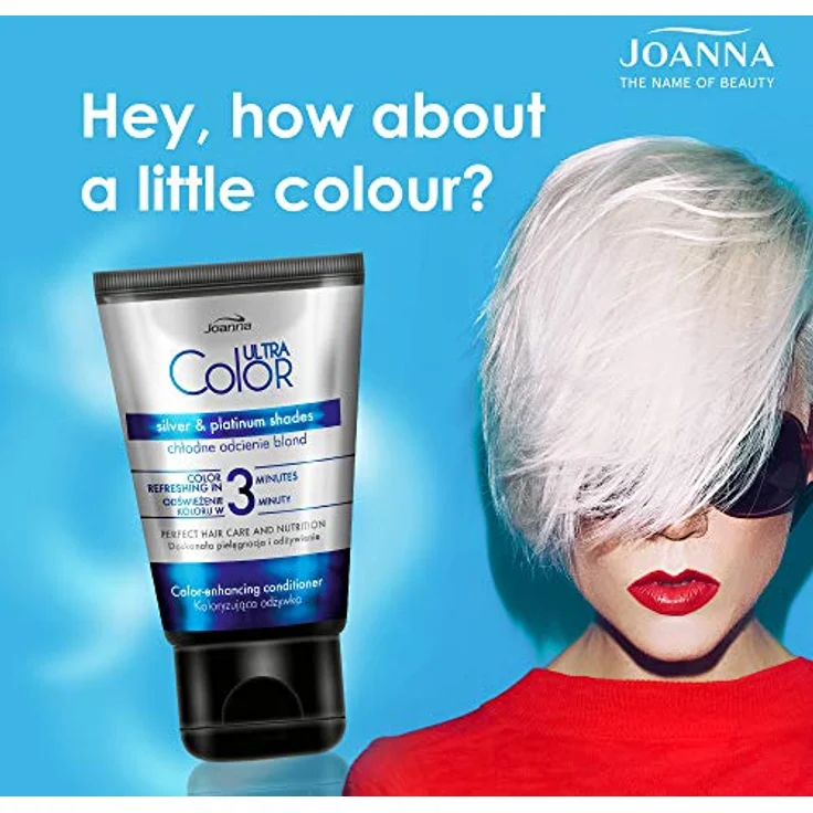 Joanna Ultra Color - Farbschutz-Spülung Conditioner in Silber- und Platinfarben für Natürliches und Gefärbtes Haar - Ammoniakfrei - Farbauffrischung und -intensivierung in 3 Minuten - 100 ml – Bild 2
