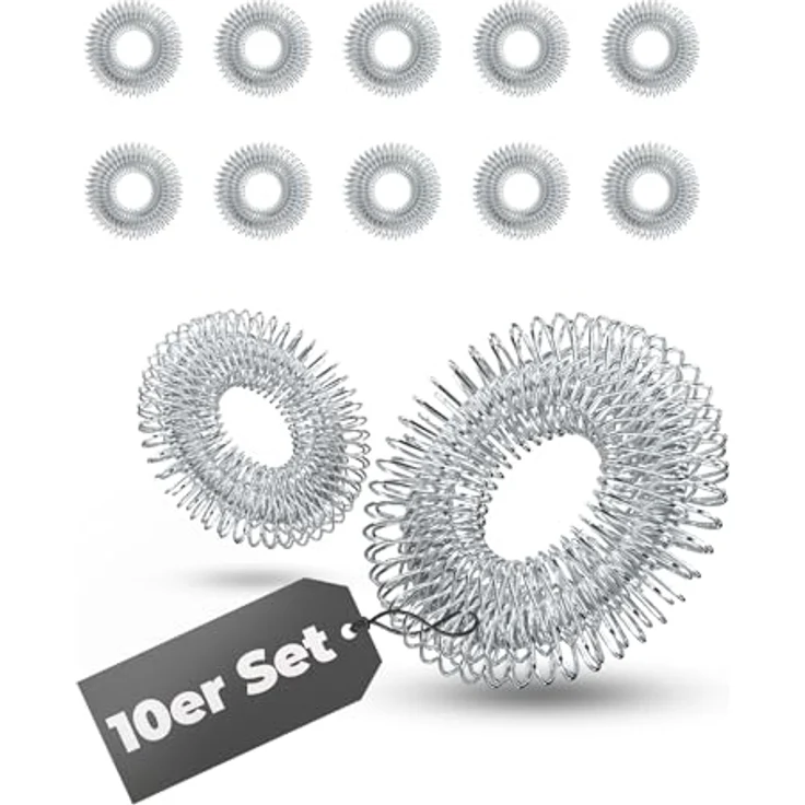 NEOLYMP Akupressur Ring 10er Set, Edelstahl Anti-Stress Fingermassageringe zur Förderung der Durchblutung, elastische Unterstützung für Panikattacken & ADHS-Hilfe – Bild 7