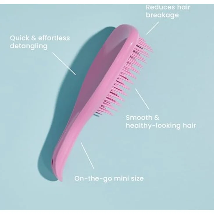Tangle Teezer Ultimate Detangler Mini Salmon Pink & Apricot, Entwirr-Haarbürste klein für Kinder und Reisen, perfekt für Unterwegs, Haarbürste ohne Ziepen – Bild 4