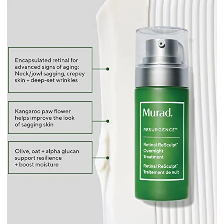 Murad Retinal ReSculpt Overnight Treatment - Resurgence Anti-Ageing Serum gegen Linien und Falten - 30ml, verkapselte Vitamin A Hautpflege für Glättung, Straffung und Lifting von Gesicht und Hals – Bild 2