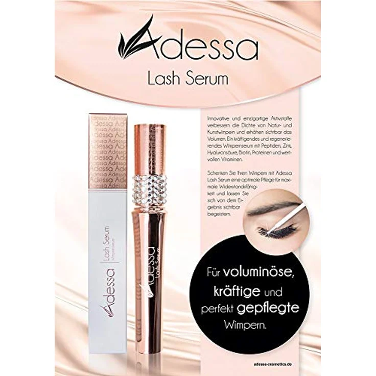Adessa Lash Serum 3 ml, Wimpernbooster für dichte und voluminöse Wimpern und Augenbrauen, ohne Wachstumshormone – Bild 3