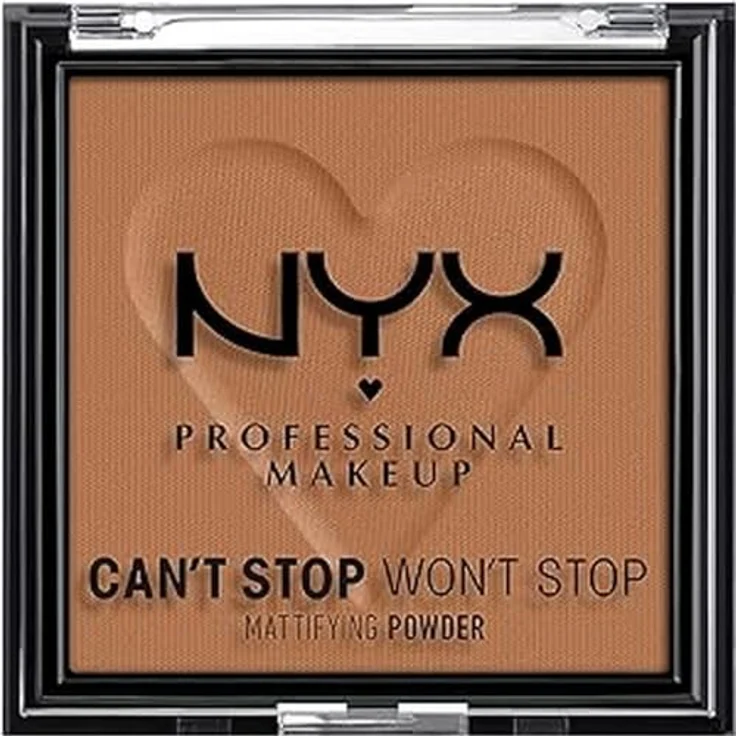 NYX Professional Makeup Can't Stop Won't Stop Mattifying Powder, mattierendes Puder für Damen, Farbton 08 Mocha, 6 g, vegan, langanhaltendes Finish – Bild 1