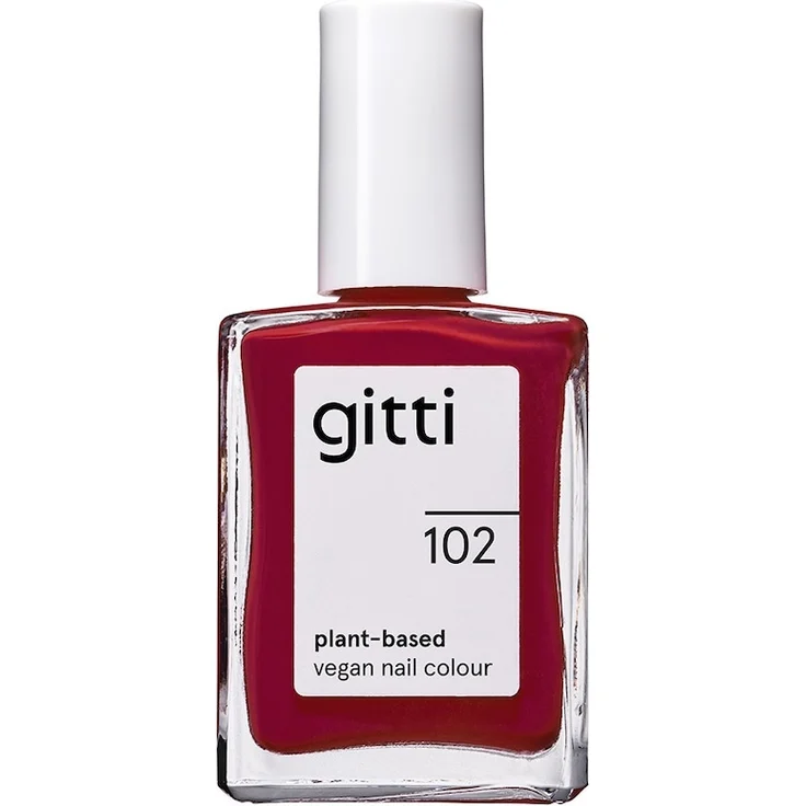 gitti no. 102 Nagellack 15 ml - CLASSIC RED, intensiv deckender, veganer Nagellack mit 82 % pflanzenbasierten Inhaltsstoffen