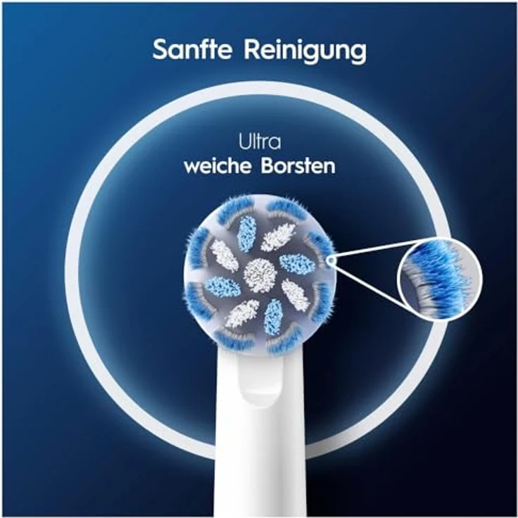Oral-B Aufsteckbürsten Pro Sensitive Clean, X-förmige Borsten, ultra-weiche Borsten, blau – Bild 6
