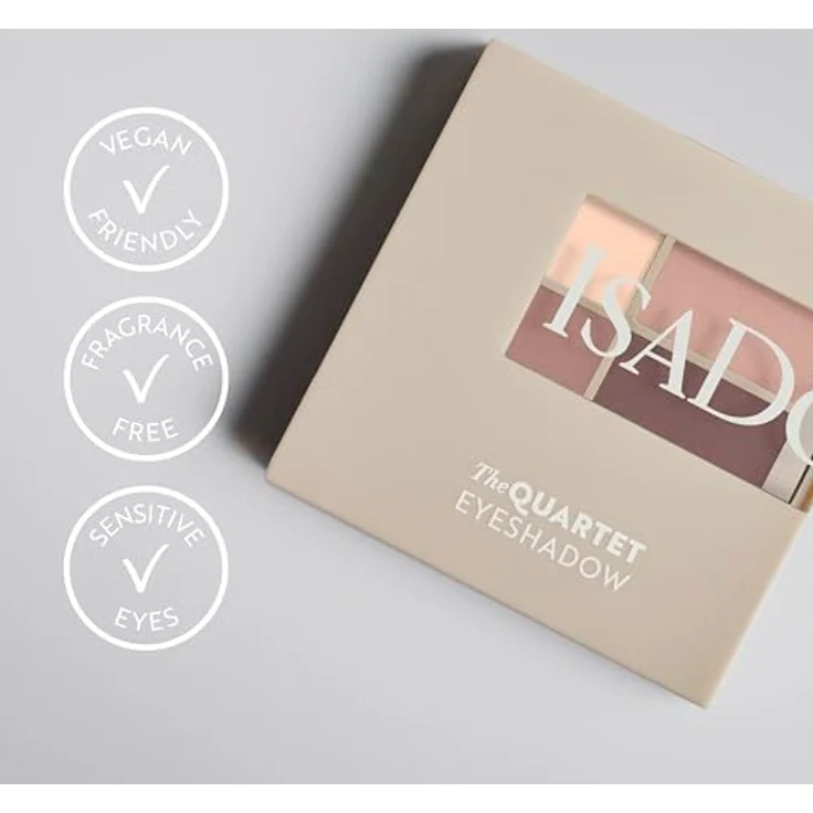 IsaDora The Eyeshadow Quartet Lidschattenpalette 02 Neo Mint, 3.5 g, mit intensiv pigmentierten Farbtönen und Applikator, vegan, für Tag- und Abend-Make-up – Bild 4