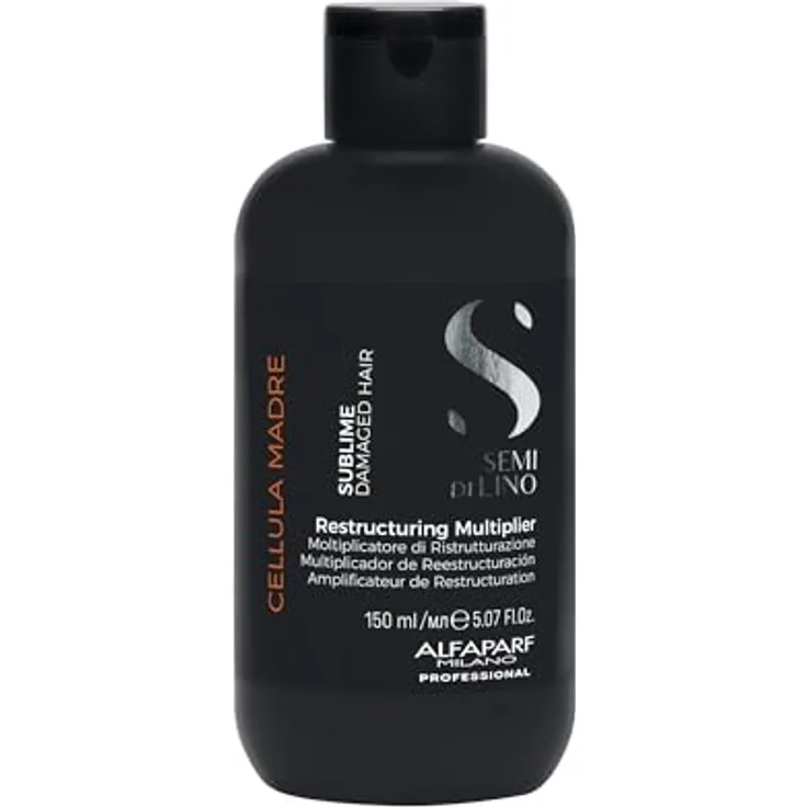 Alfaparf Milano Semi Di Lino Sublime Restructuring Multiplier 150ml, Intensivpflege für strapaziertes Haar, verstärkt die Haarstruktur und verleiht Glanz