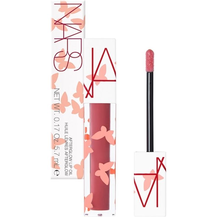 NARS Afterglow Lip Oil, Lippenöl Damen in Faraway und Twirl, 5,7 ml mit Himbeersamenöl und Granatapfel-Extrakten