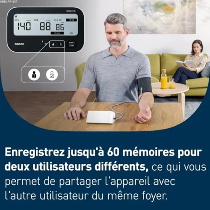 Omron M4 Connect AFib, Oberarm-Blutdruckmessgerät mit 22-42 cm Manschette, inkl. OMRON Connect App zur Datenanalyse, präzise Arrhythmieerkennung – Bild 2