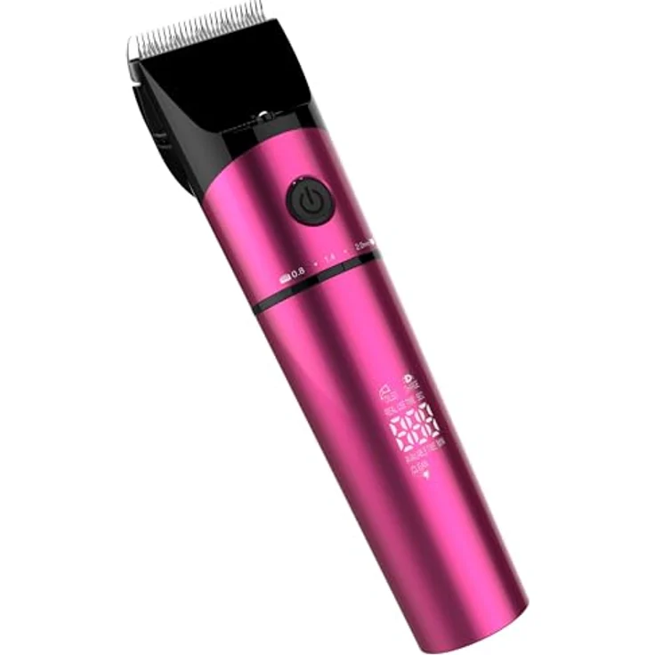 CLIPSTER Akkuschermaschine DeloX, kabellos mit 4 Aufsteckkämmen, pink – Bild 3