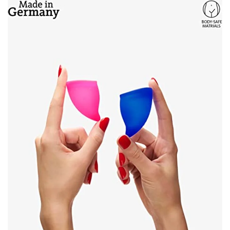 Fun Factory Menstruationstassen Explore Kit Größe A&B Pink und Ultramarine, 2 Stück – Bild 5