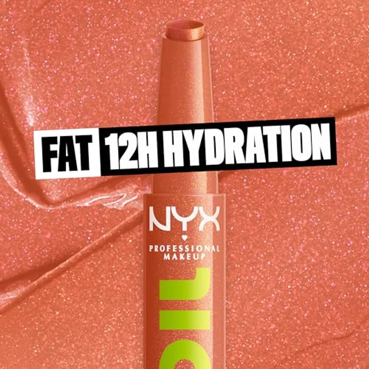 NYX Professional Makeup Fat Oil Slick Click, tönender Lippenbalsam in Farbton 06 Hits Different, 2 g, vegan, langanhaltende Feuchtigkeitspflege – Bild 3