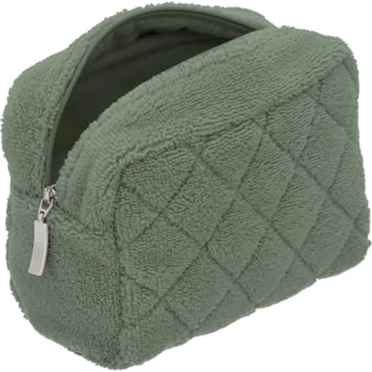 Vossen Damen Beauty Bag Detox Green, Beauty Bag mit feinen Absteppungen, 50% Baumwolle / 50% Polyester, Vegan, enthält 1 Spa Stirnband, 7 Reinigungspads, 2 Scrunchies – Bild 3