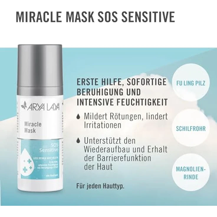 ARYA LAYA Miracle Mask Trio, 3 x 30 ml: Pflegende Gesichtsmasken im Set für alle Hauttypen mit Glow-Effekt, Glättungs-Effekt & Beruhigungs-Effekt – Bild 4