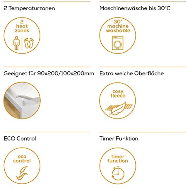 Beurer UB 100 Cosy Spann-Wärmeunterbett, extra weich, zwei separate Temperaturzonen, Sicherheitssystem – Bild 3